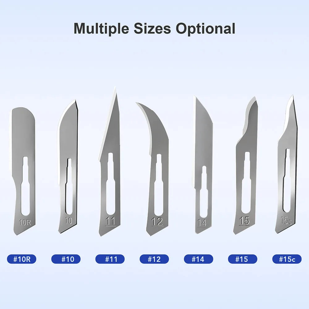 100PCS/BOX Surgical Scalpel Sterilized Blades Carbon Steel Material Size 10#/11#/15# Optional