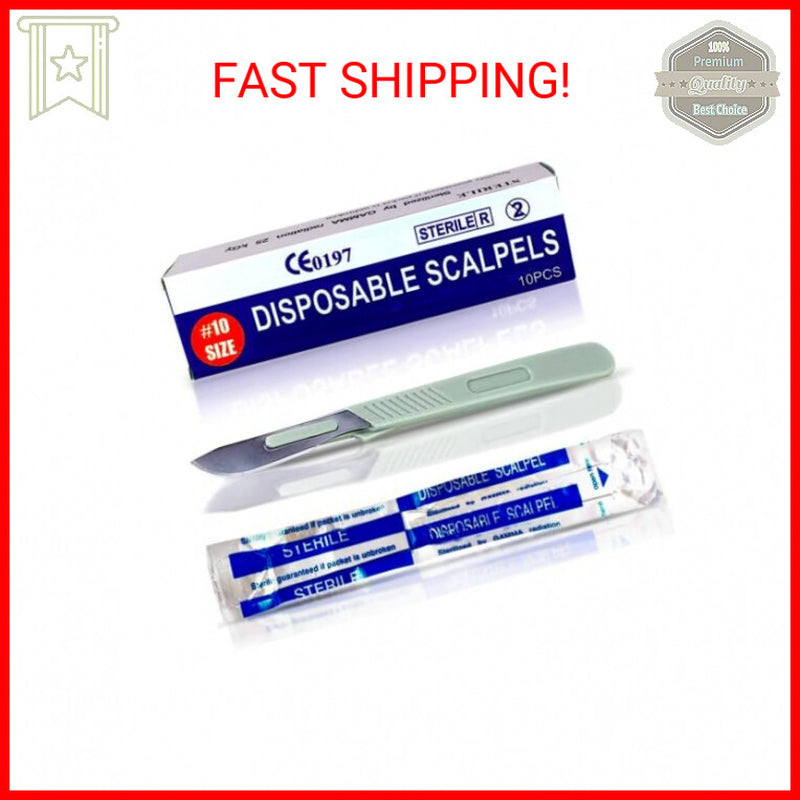 Disposable Scalpel 10 Dermaplaning Tool Scalpel Blades 10 with Plastic Handle, H