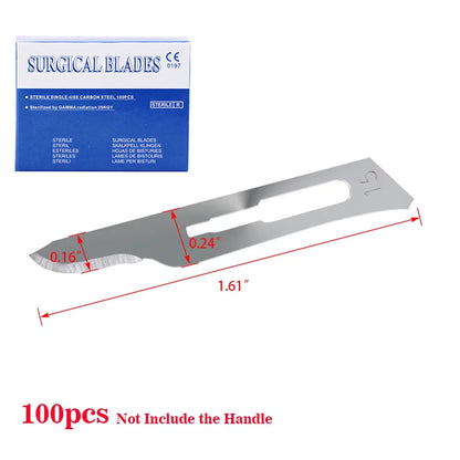100PCS/BOX Surgical Scalpel Sterilized Blades Carbon Steel Material Size 10#/11#/15# Optional