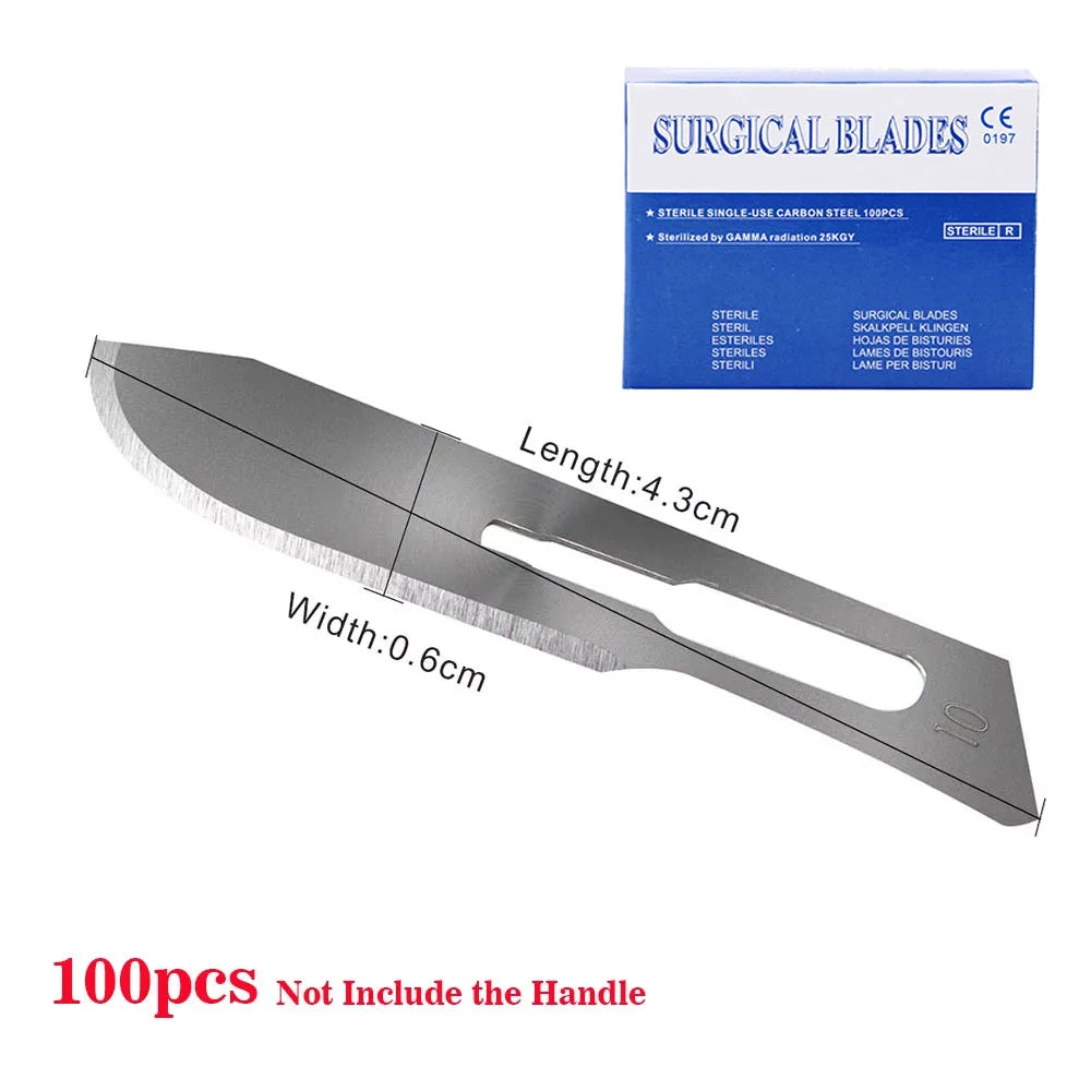 100PCS/BOX Surgical Scalpel Sterilized Blades Carbon Steel Material Size 10#/11#/15# Optional