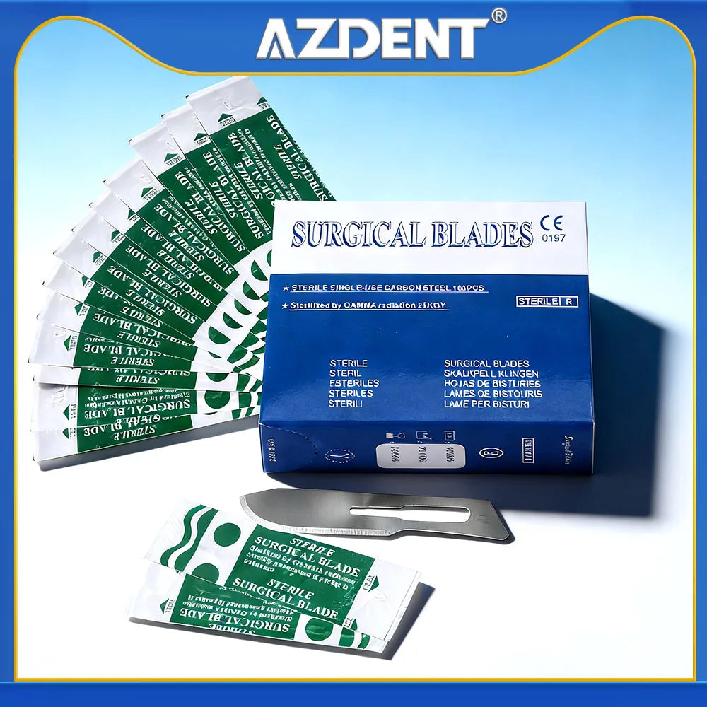 100PCS/BOX Surgical Scalpel Sterilized Blades Carbon Steel Material Size 10#/11#/15# Optional