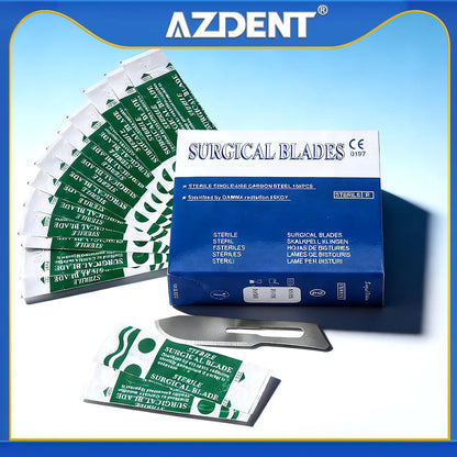 100PCS/BOX Surgical Scalpel Sterilized Blades Carbon Steel Material Size 10#/11#/15# Optional