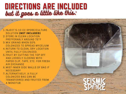 5 LB Sterile Mushroom Grow Bag - All in One Grow Kit - MAGIC!!