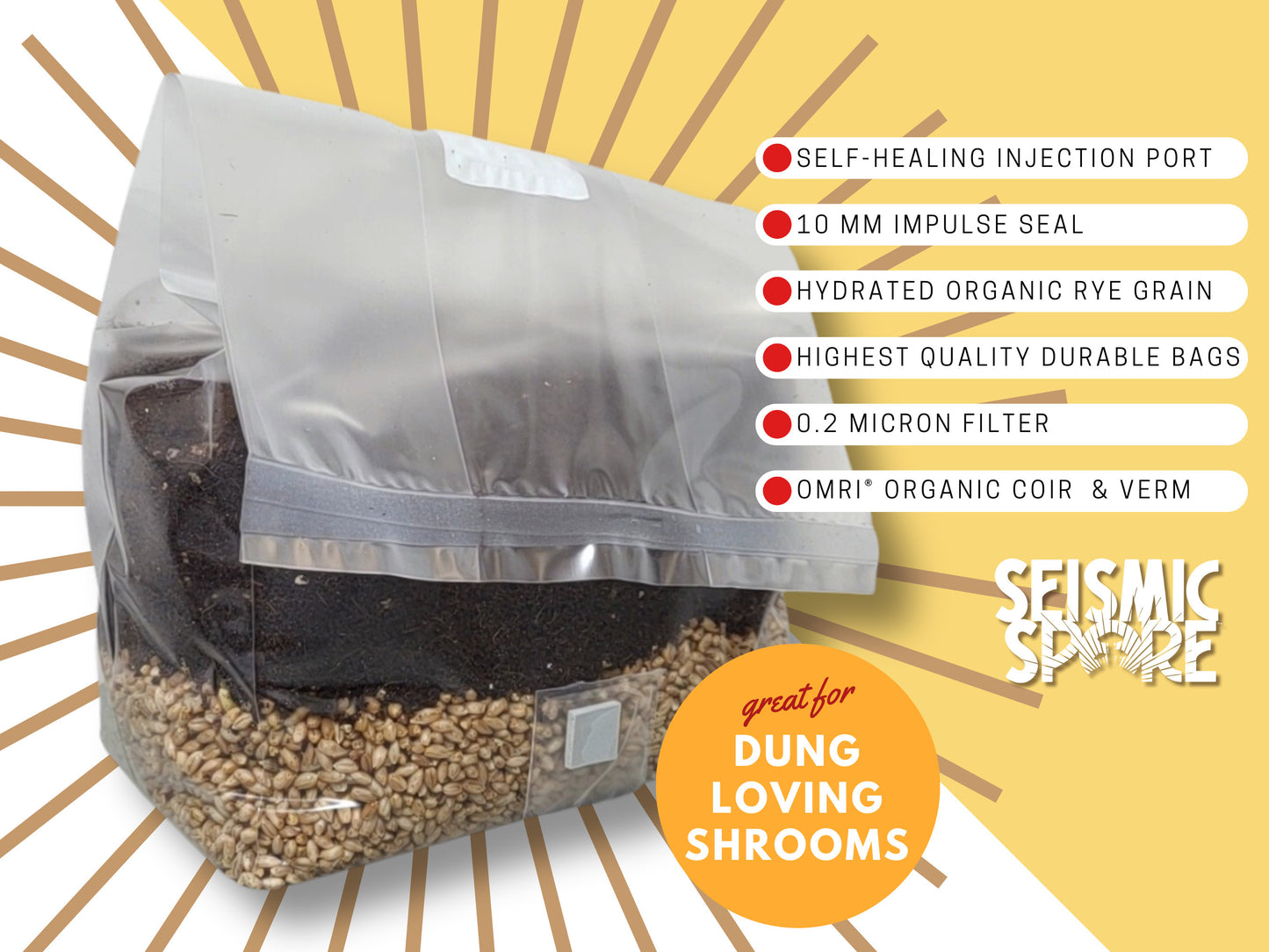 5 LB Sterile Mushroom Grow Bag - All in One Grow Kit - MAGIC!!