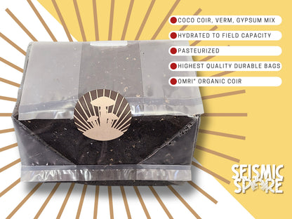 Seismic Spore CVG Mushroom Substrate: Coir, Vermiculite, Gypsum Mix - 5 Lbs