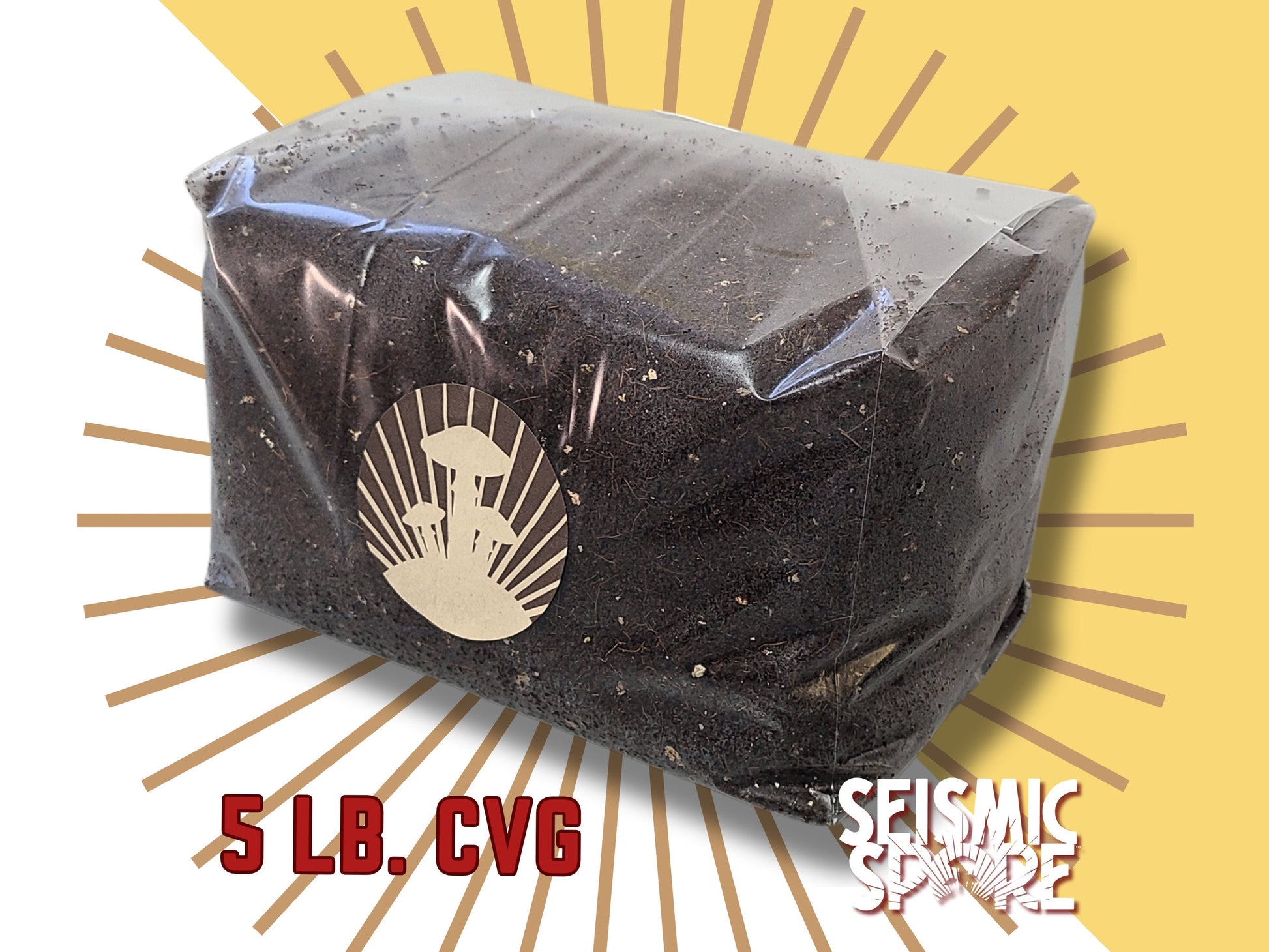 Seismic Spore CVG Mushroom Substrate: Coir, Vermiculite, Gypsum Mix - 5 Lbs